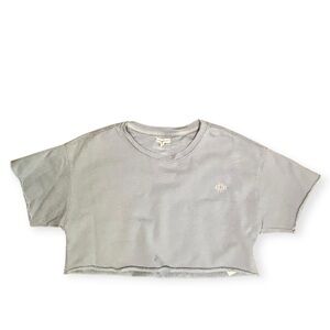 Stylish Light Blue Short Sleeve Crop Top